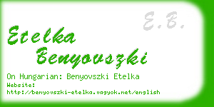 etelka benyovszki business card